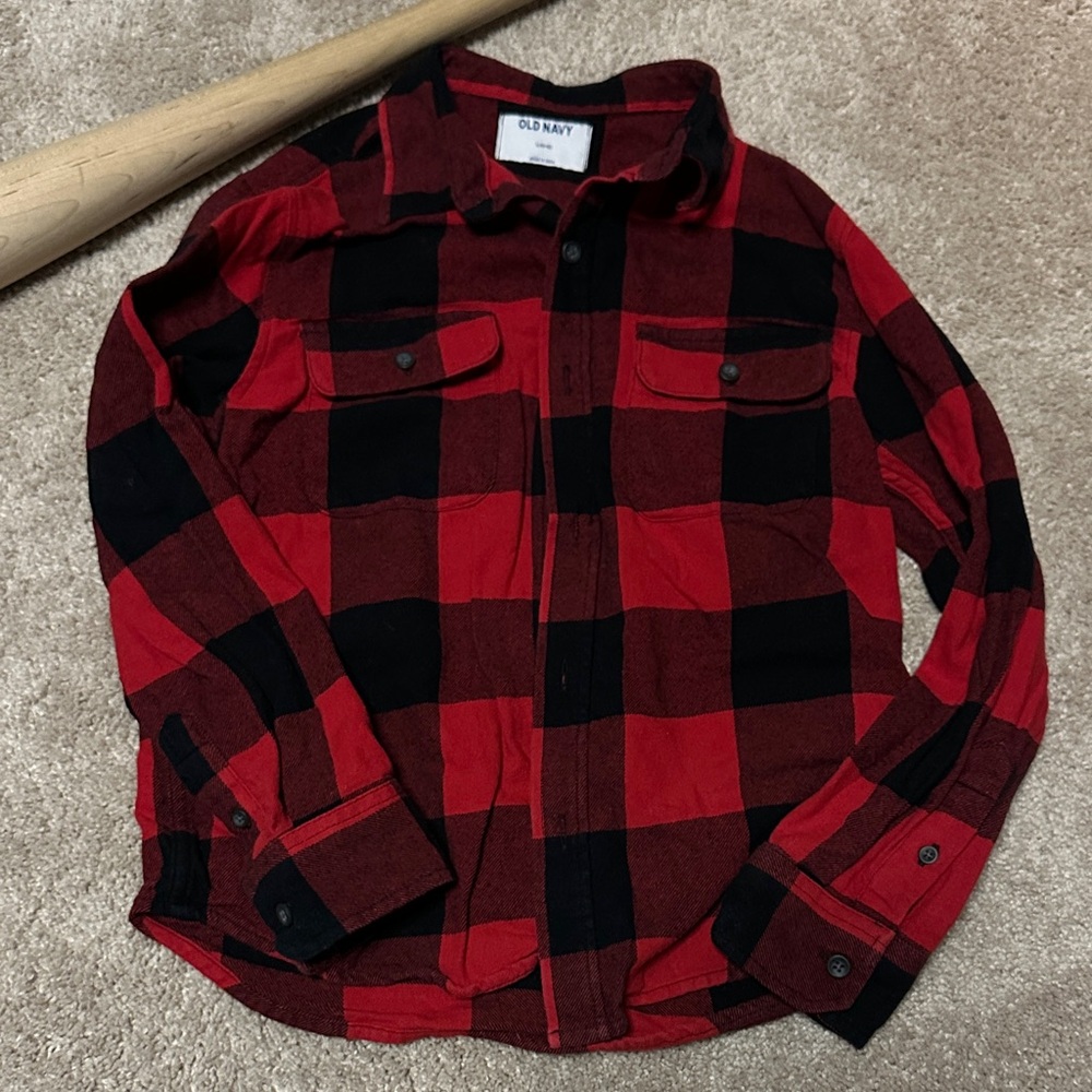 Old Navy Red and Black Checkered Flannel